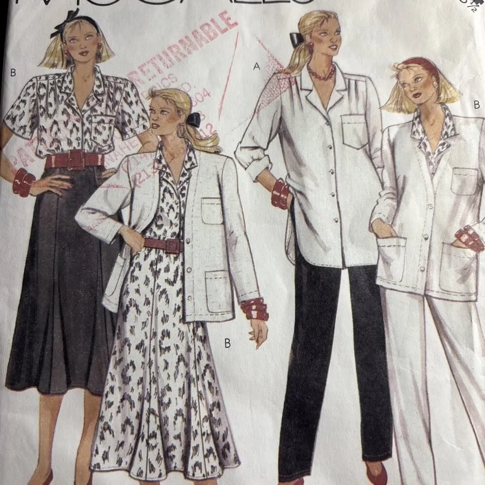 MCCALLS 3194 UC Jacket, Blouse, Dress, Skirt & Pants sewing pattern VTG.
